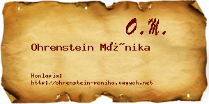 Ohrenstein Mónika névjegykártya